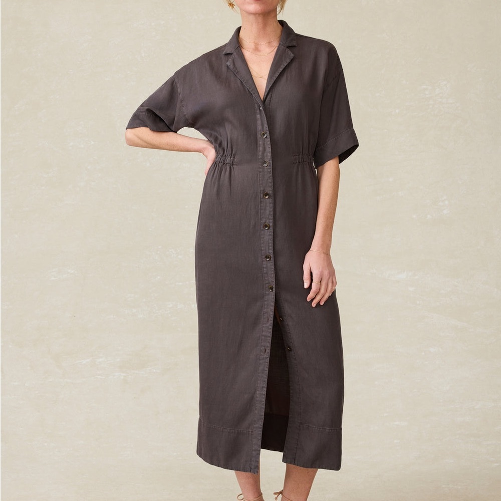 Faherty Topanga Drape Shirt Dress